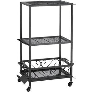 10 Pole Fishing Rod Holder Fishing Rack Cart Organizer with Wheels for Garage